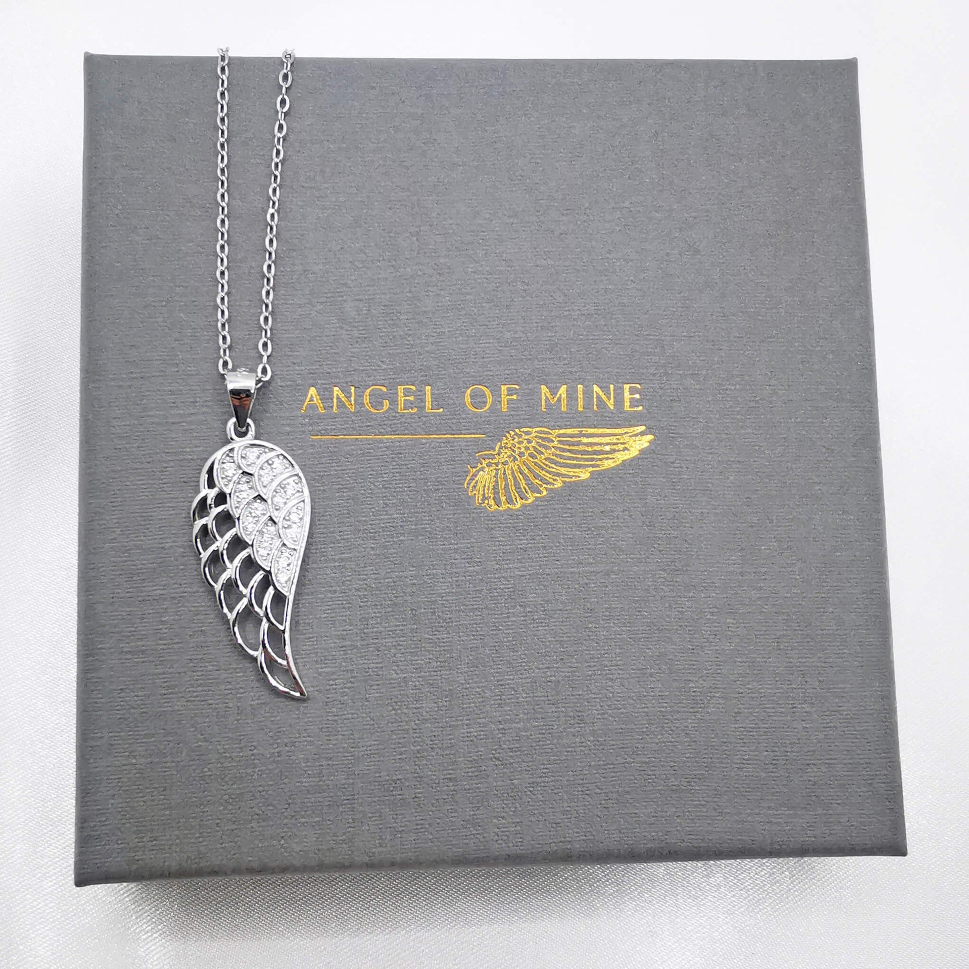 High quality 925 sterling silver angel wing memorial necklace.   The perfect loss, remembrance, sympathy stillbirth, child loss gift.