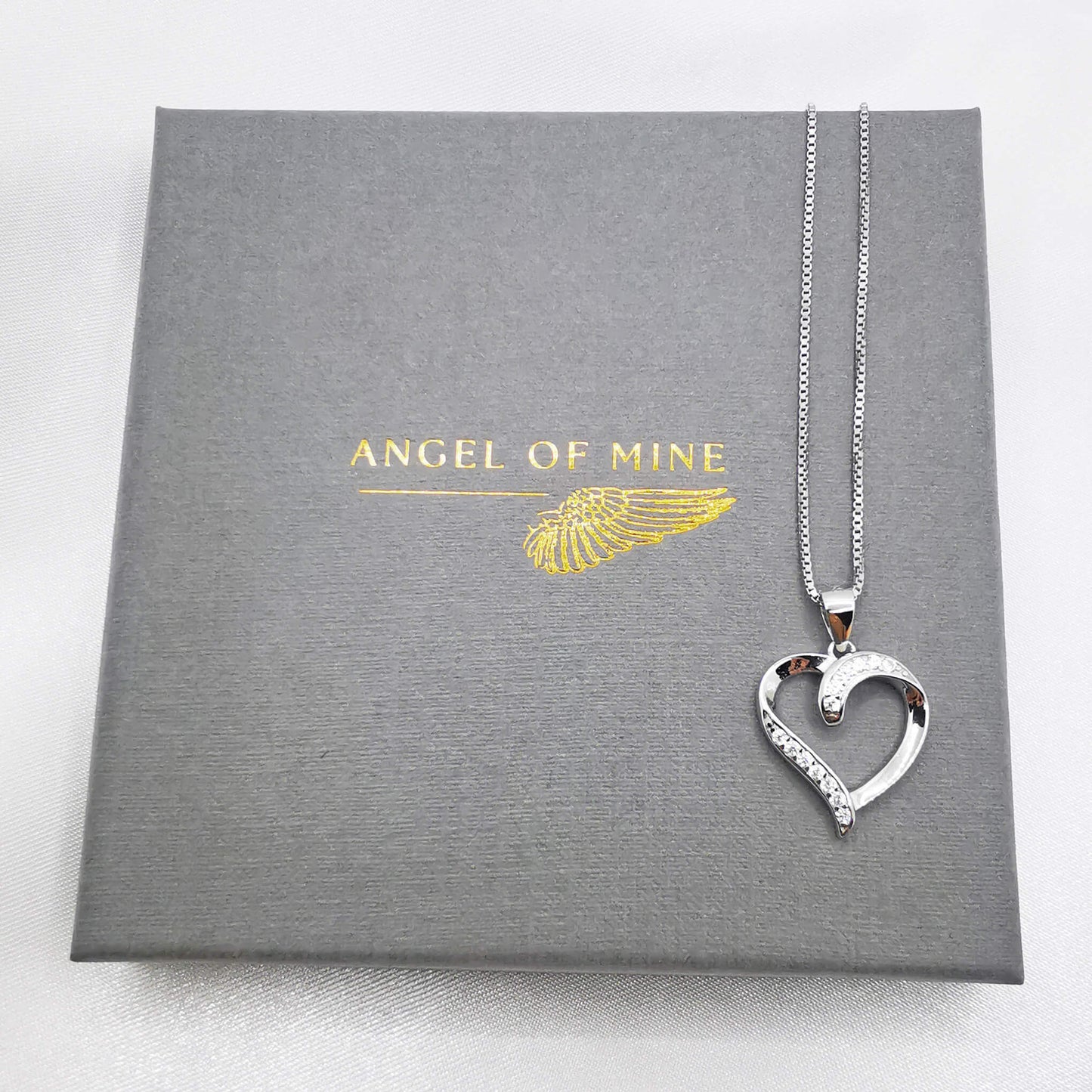 Sterling Silver Heart Necklace with Cubic Zirconia – Elegant Gift for Anniversaries, Birthdays & Special Occasions