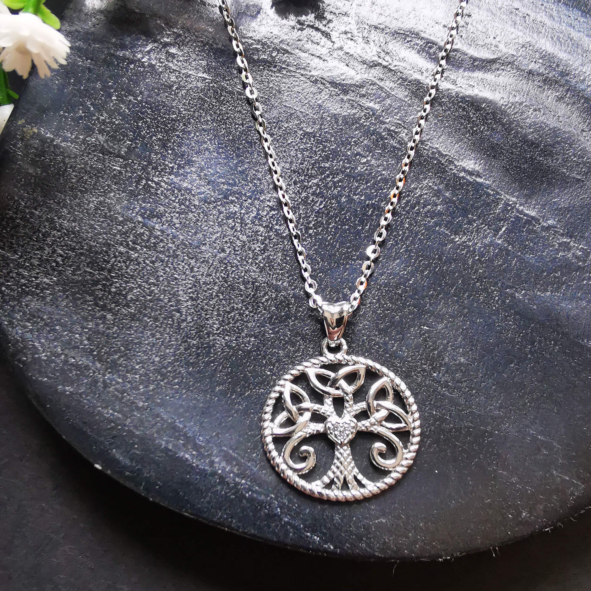 Sterling silver traditional celtic irish gift.  Irish blessing.  High quality pendant. Gift fer her.