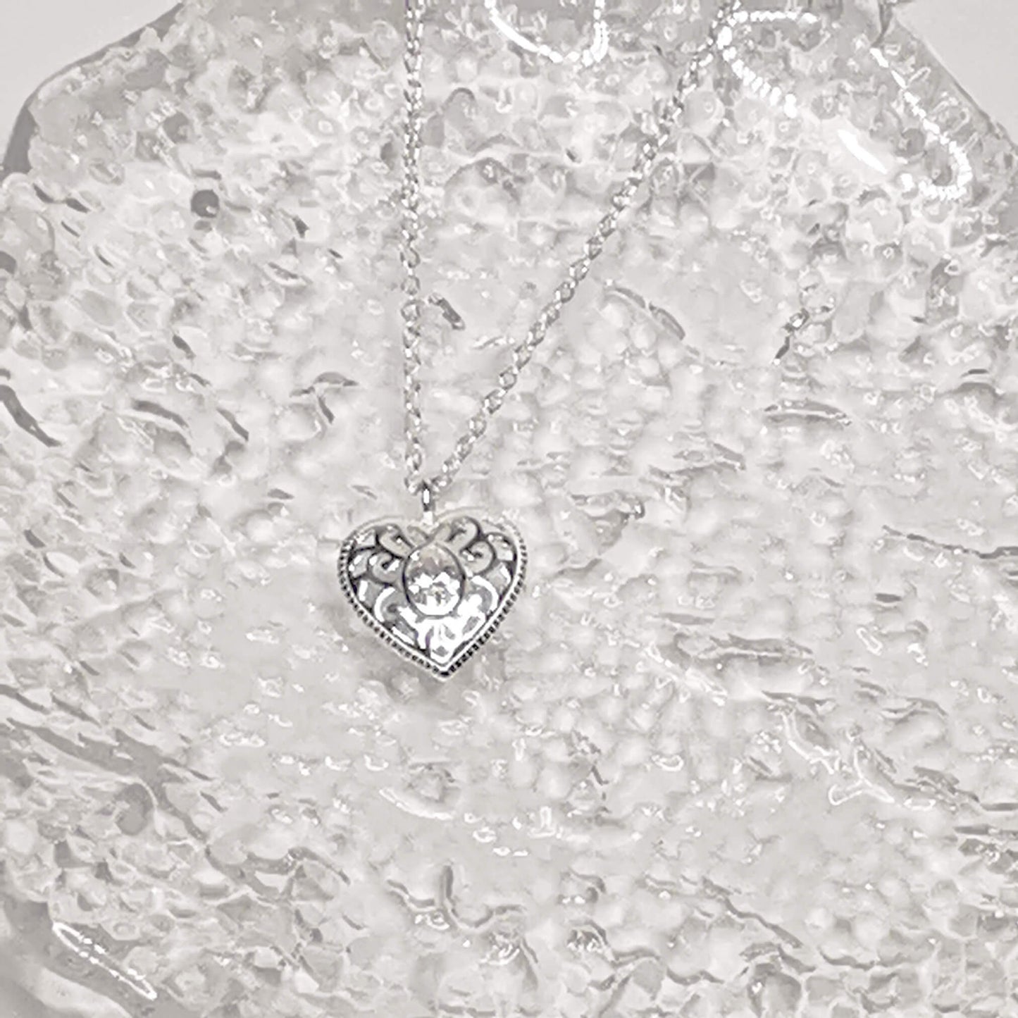 Sterling Silver Minimalist Heart Pendant Necklace with Cubic Zirconia – Thoughtful Thank-You Gift for Loved Ones