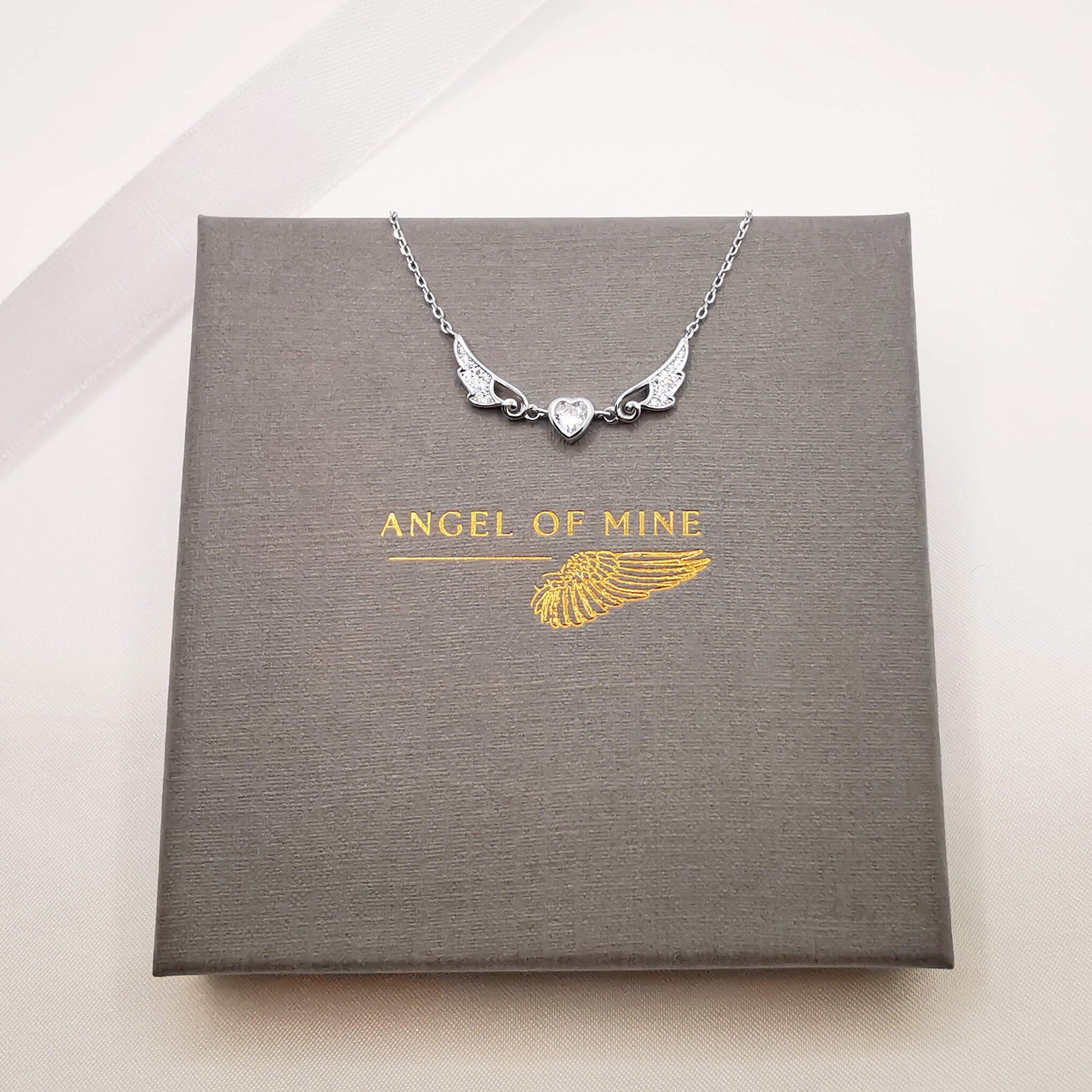 Sterling silver angel wing necklace pendant.  Beautifully presented and comes gift boxed with quote insert.